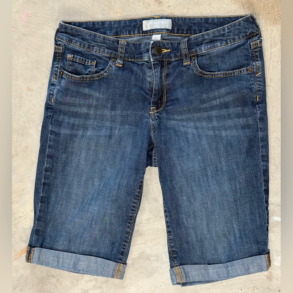 Jean SHORTS Banana Republic - Cuffs Womens 29/8 Stretch - BLUE